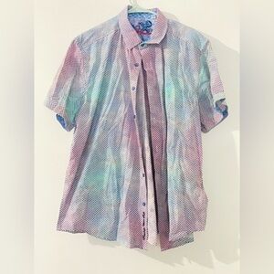 Robert Graham Blue and Pink Gradient Men's Shirt